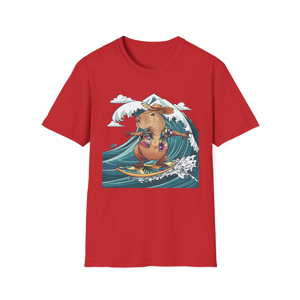 Capybara Surfing T-Shirt — Tropical Hawaiian Capybara Graphic Tee