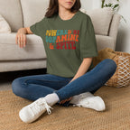 Graphic Tee — "Powered by Dopamine & Spite" Retro Colorful Quote Shirt