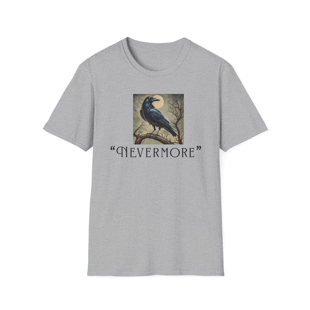 Nevermore Raven T-Shirt — Gothic Poe-Inspired Graphic Tee