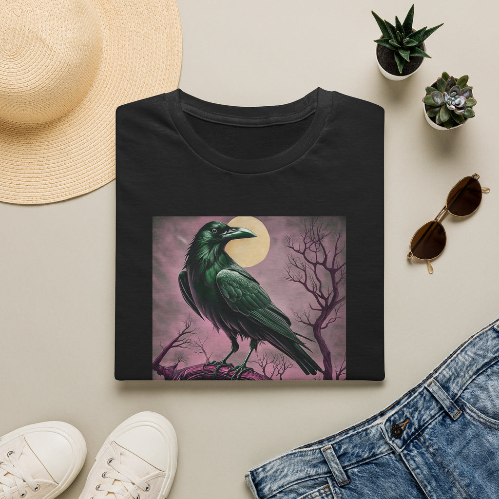 Raven Moon T‑Shirt — Gothic Crow Art Tee