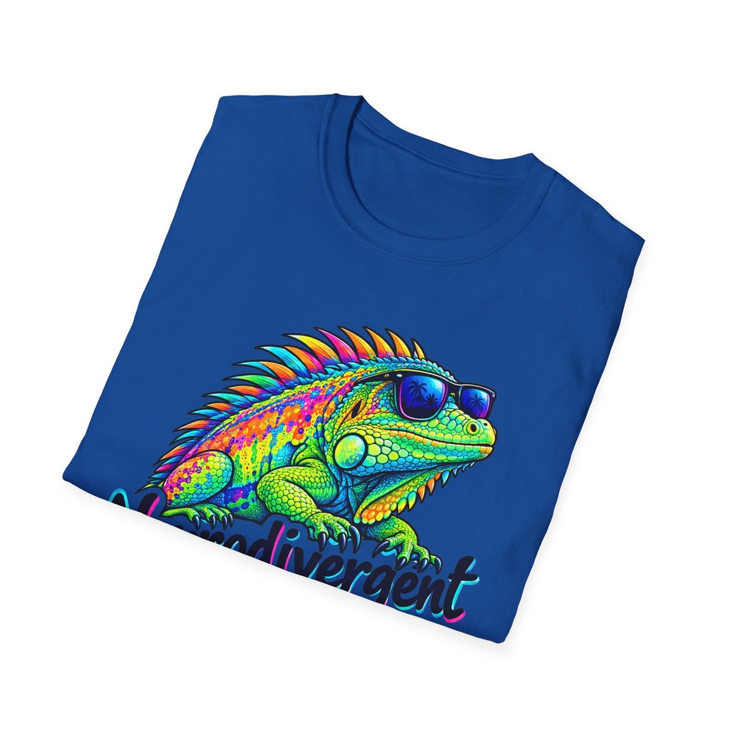 Neurodivergent Iguana T-Shirt – Colorful Pride Lizard Tee for Neurodiversity Awareness