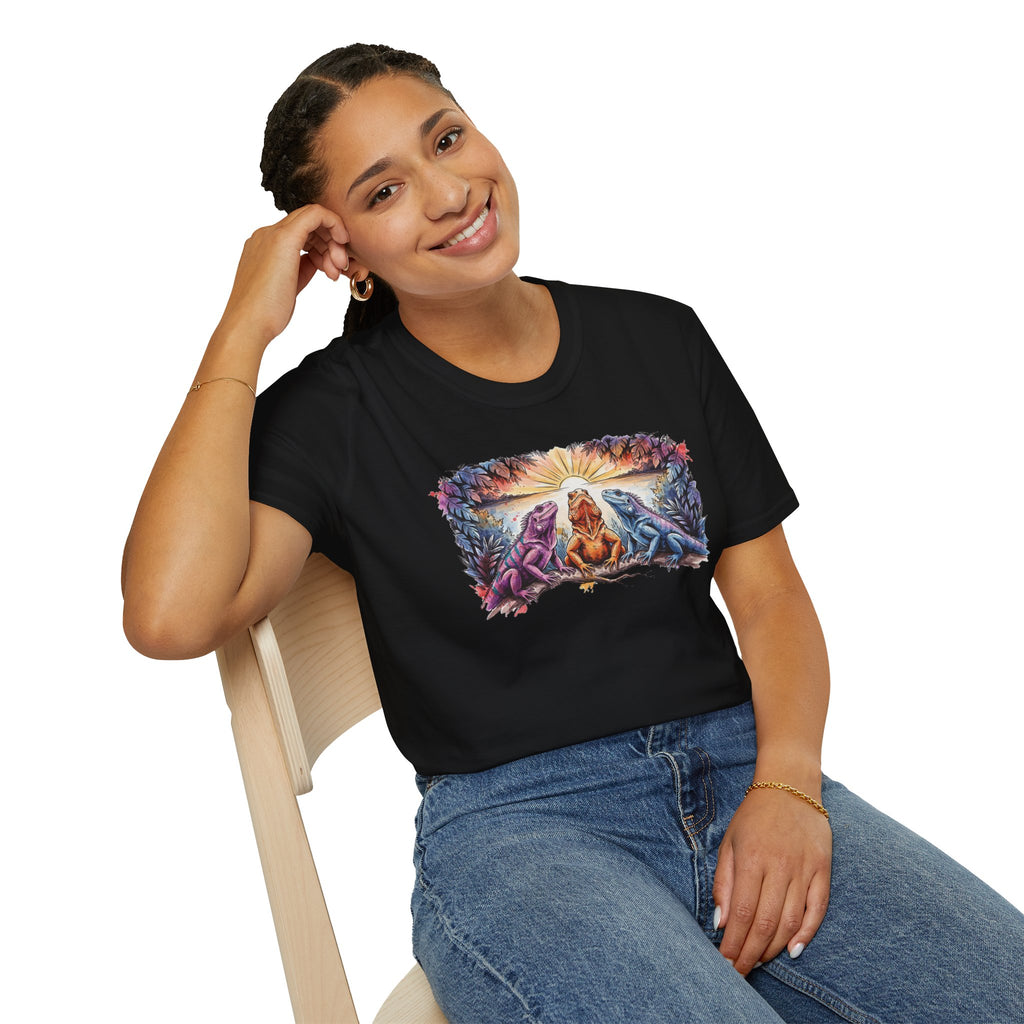 Tres iguanas T-Shirt — Sunrise Tribal Animal Harmony Tee