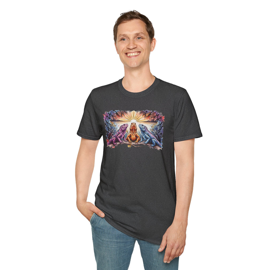Tres iguanas T-Shirt — Sunrise Tribal Animal Harmony Tee