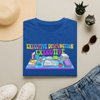 Executive Dysfunction T-Shirt — Colorful Desk Illustration