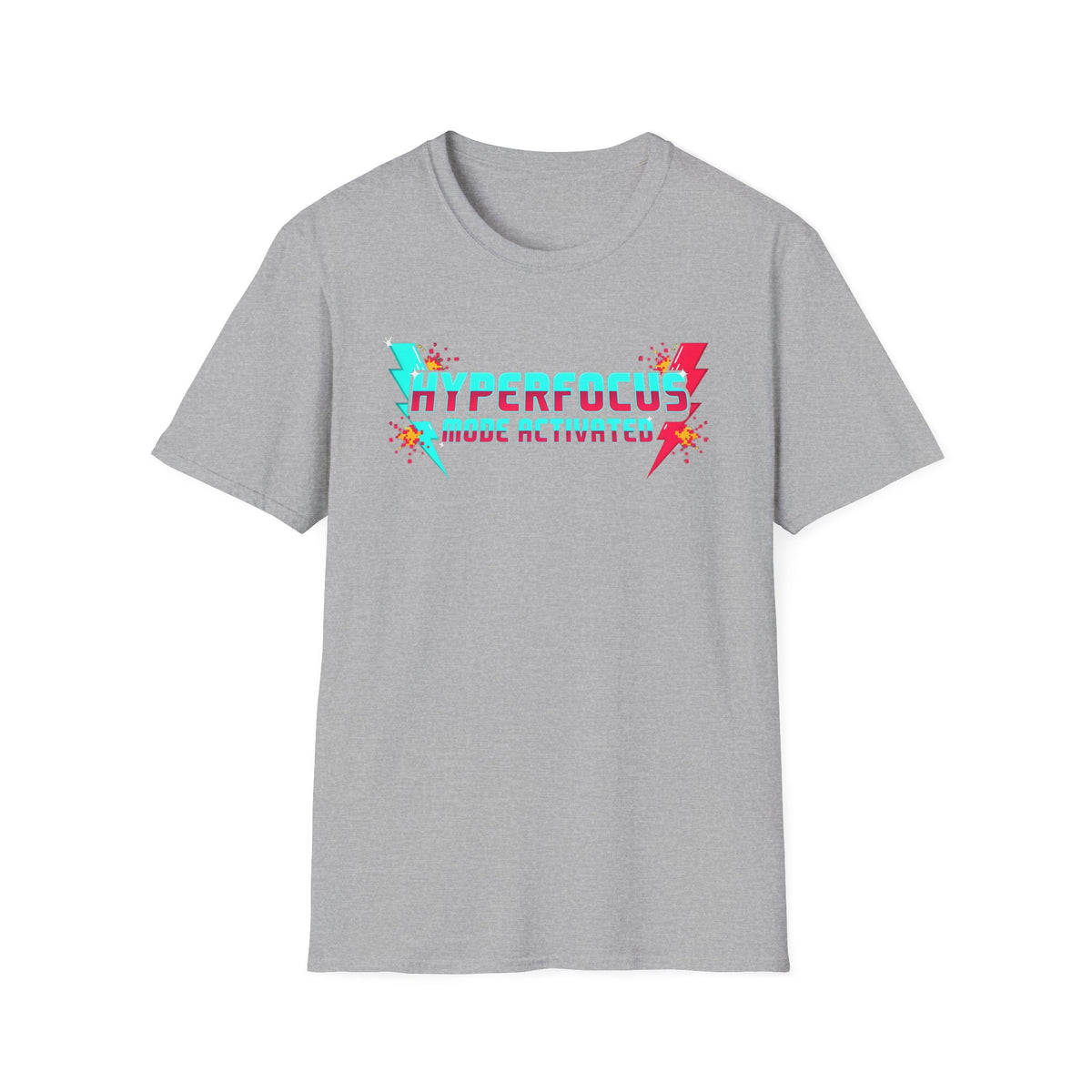 Hyperfocus Mode Activated T-Shirt — Retro Lightning Gamer Focus Tee
