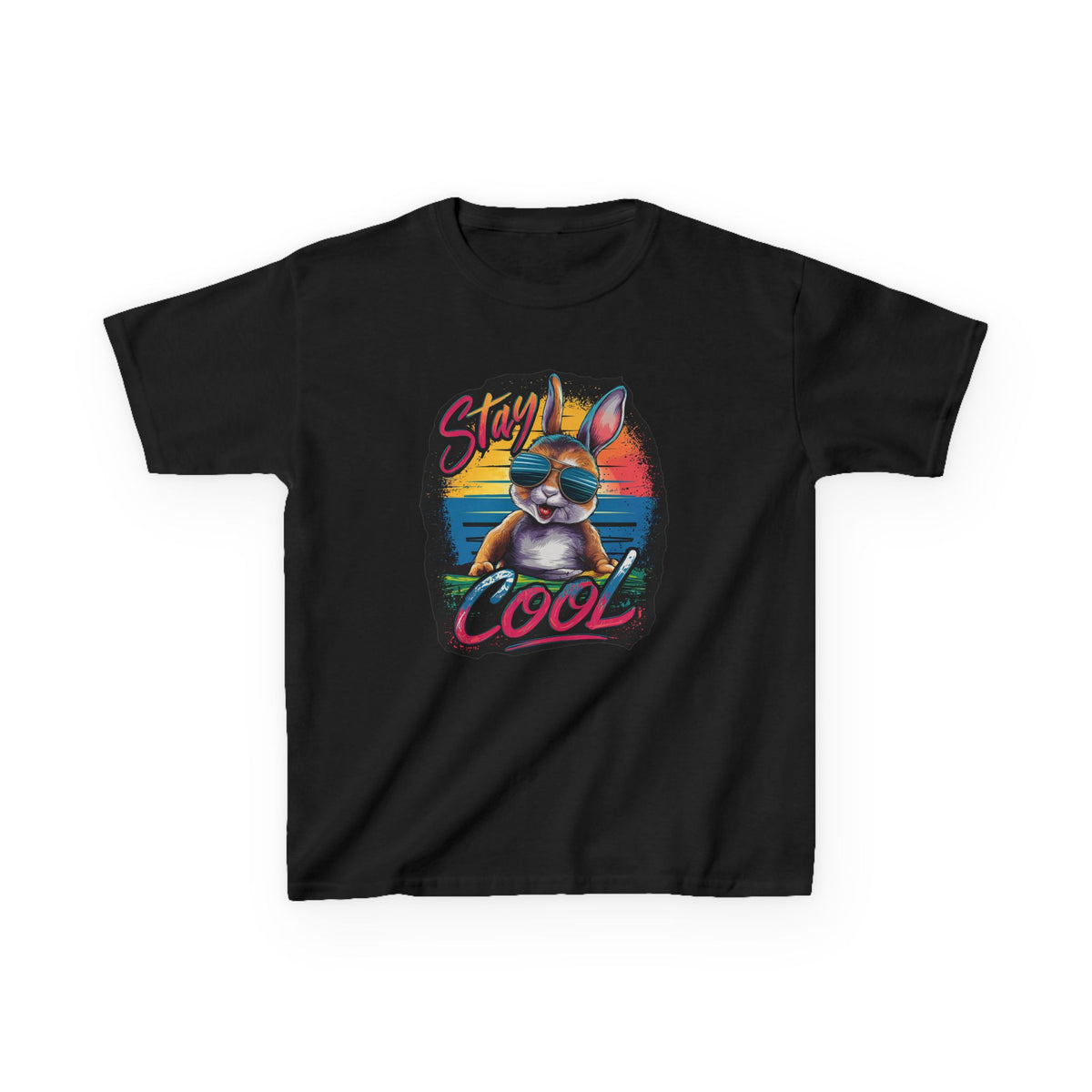 Kids T-Shirt — "Stay Cool" Sunglasses Cat Retro Graphic Tee