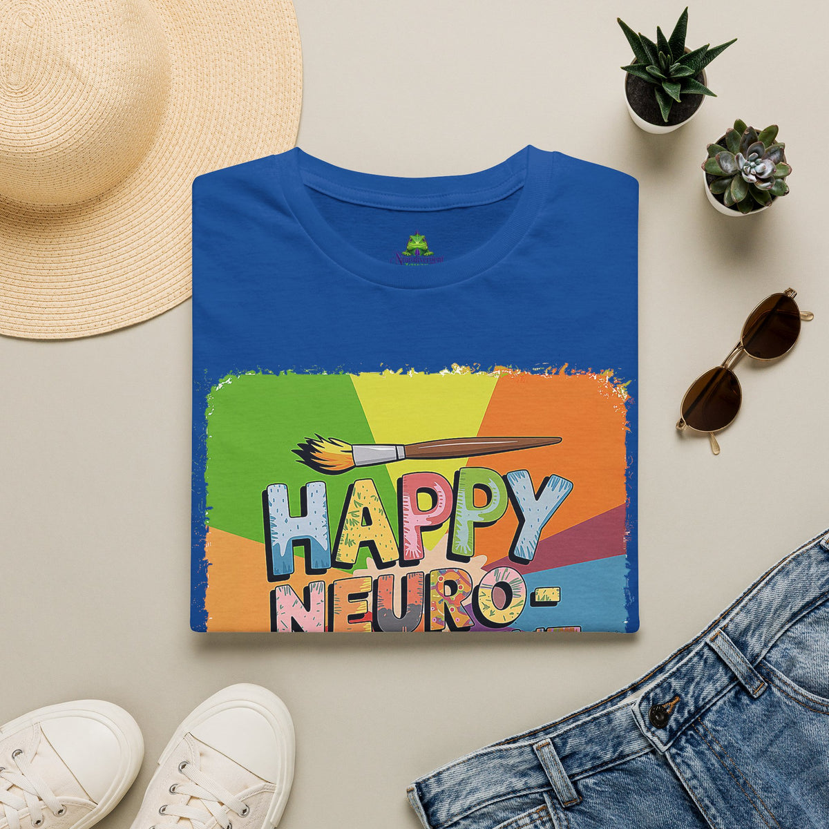 Happy Neurodivergent T-Shirt — Colorful Pride Art Tee