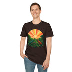 Sunrise Jungle T-Shirt — Tropical Iguana Sunset Graphic Tee