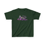 Kids Tee — Neon Green & Purple Iguana Graphic “Fluorescent Iguana”