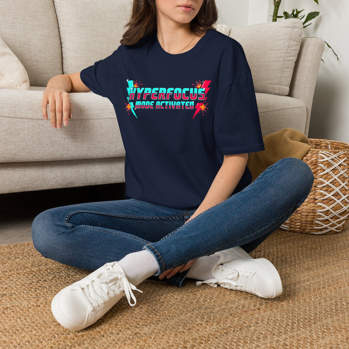 Hyperfocus Mode Activated T-Shirt — Retro Lightning Gamer Focus Tee