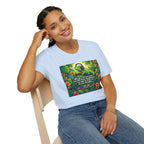 Autism Awareness T-Shirt — 'I Love Music, I Hear Headphones' Floral Design