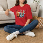 Funny Cartoon Bunnies T-Shirt — Three Playful Rabbits Graphic Tee