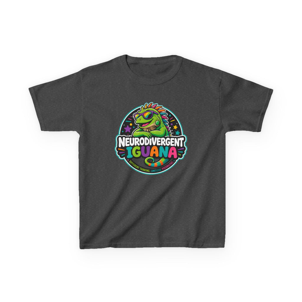 Kids T‑Shirt — "Neurodivergent Iguana" Colorful Pride Tee