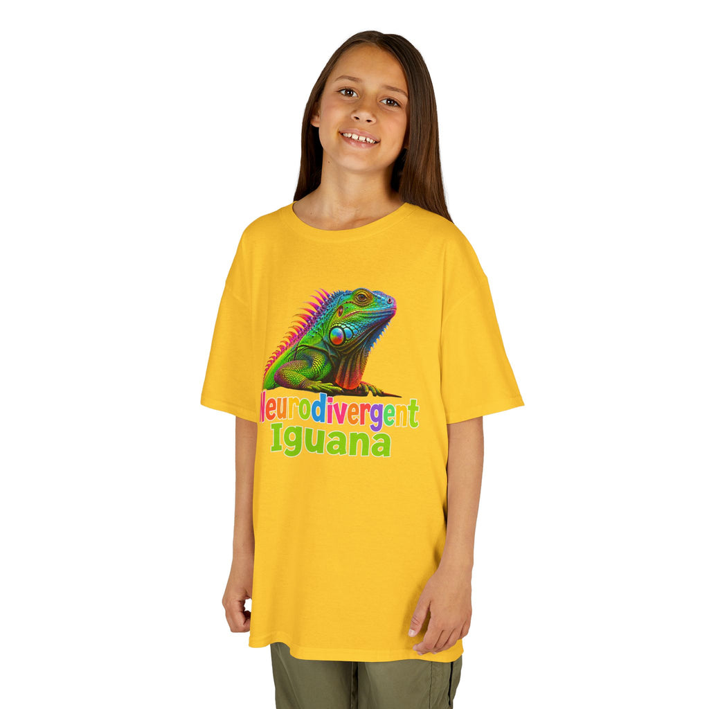 Kids T‑Shirt — Colorful "Neurodivergent Iguana" Graphic Tee