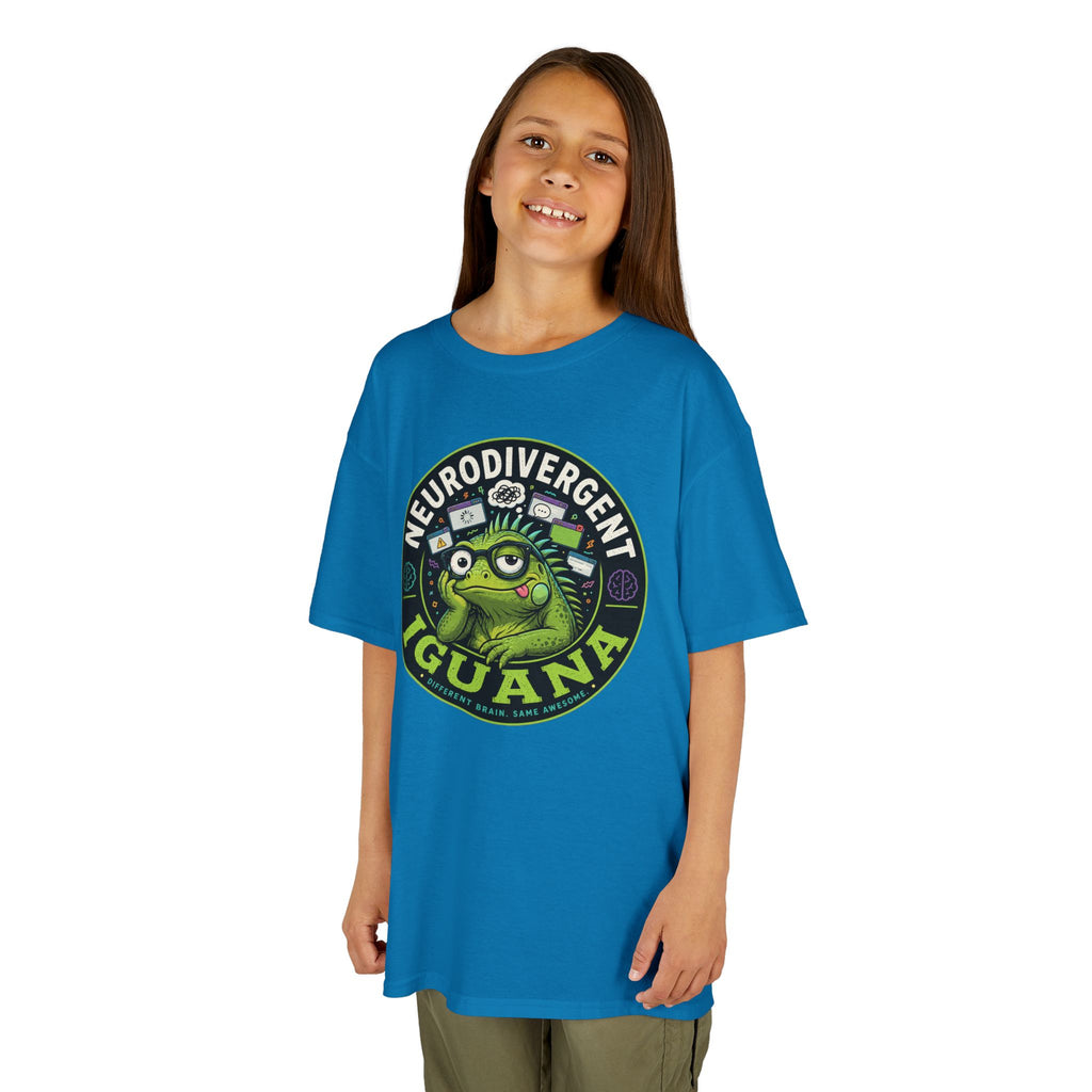 Kids T‑Shirt — "Neurodivergent Iguana" Graphic Tee