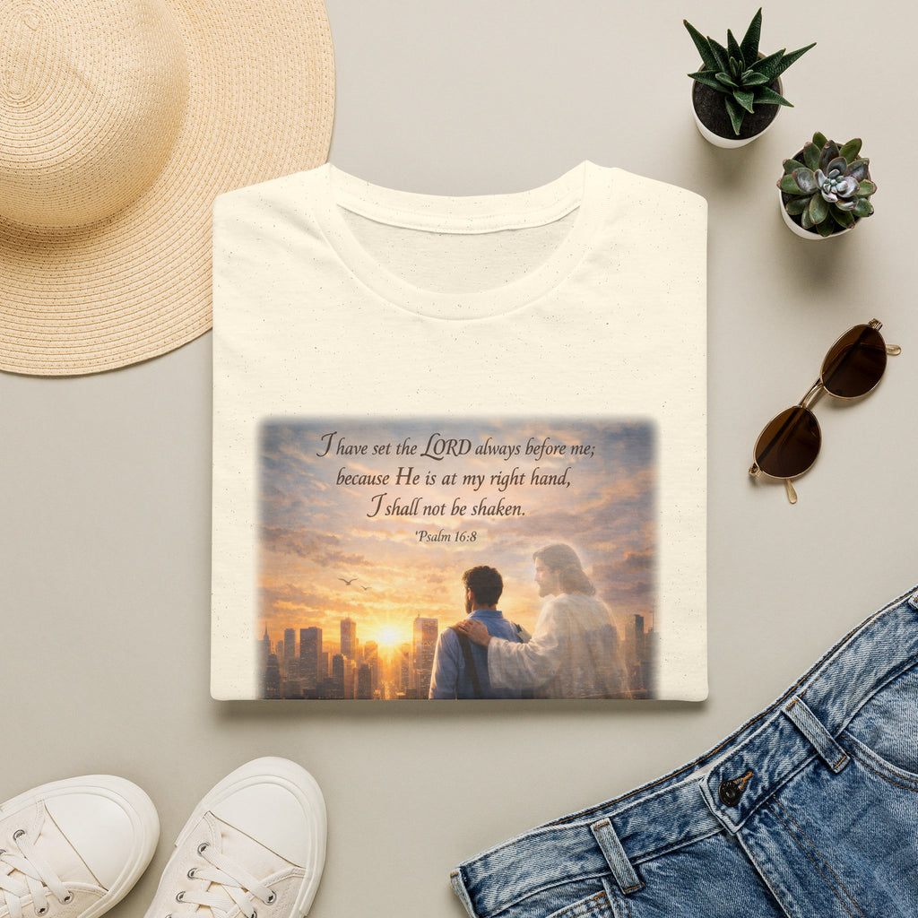 Christian Faith T-Shirt — Psalm 16:8 "I Have Set the LORD Always Before Me" Inspirational Tee