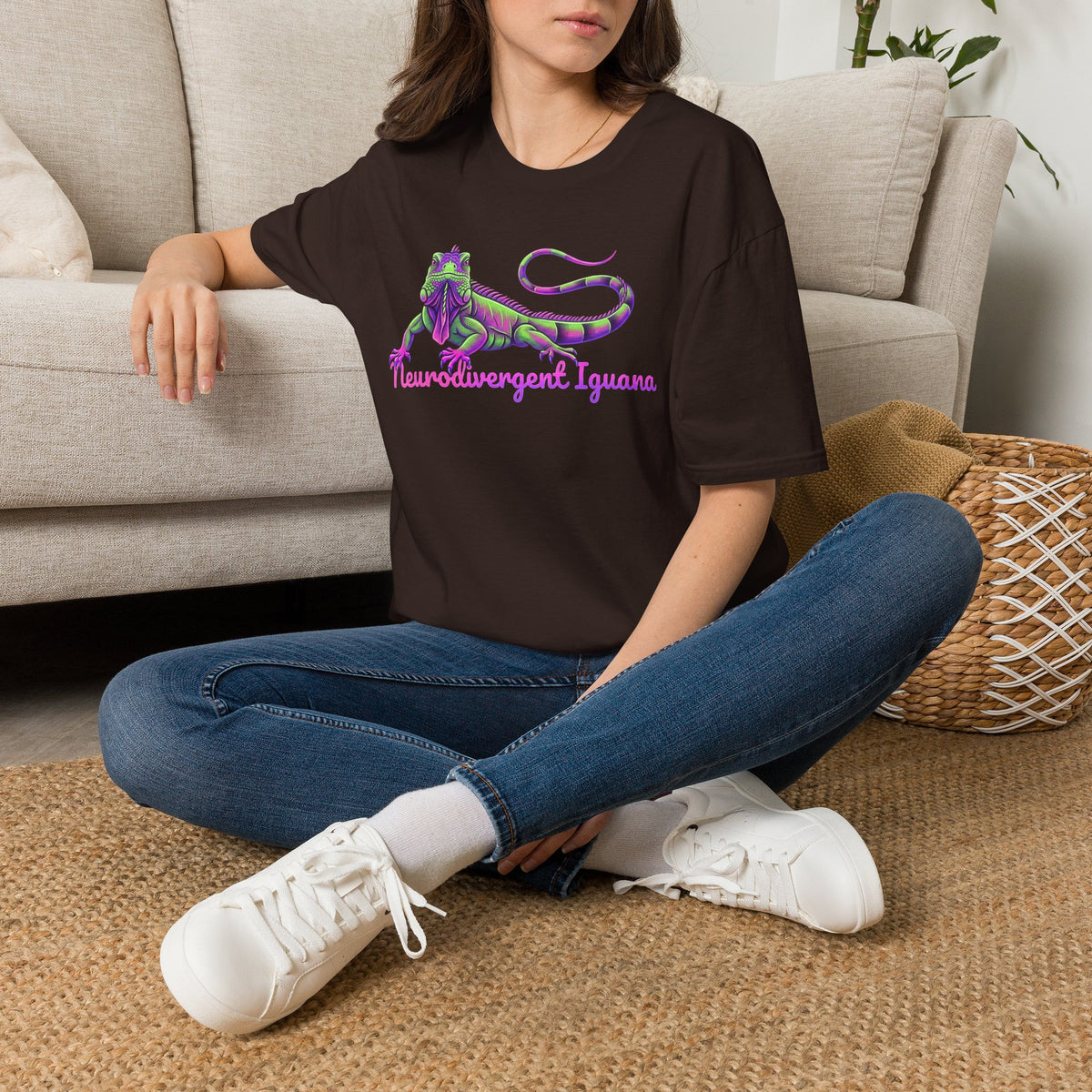 Neurodivergent Iguana T-Shirt — Colorful Pride Lizard Tee