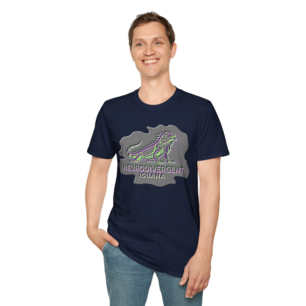 Neurodivergent Iguana T-Shirt — Colorful Pride lizard design