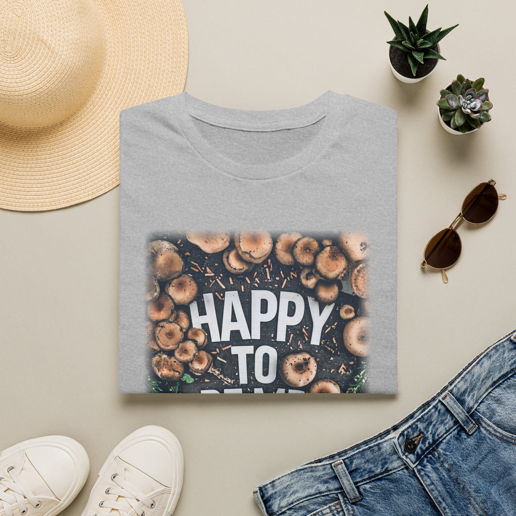 T-Shirt — "Happy To Be Me" Mushroom Garden Graphic Tee