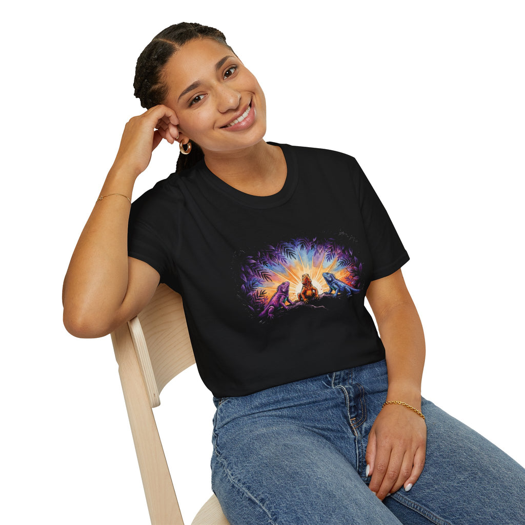 Three Iguanas T-Shirt — Watercolor Safari Animal Graphic Tee