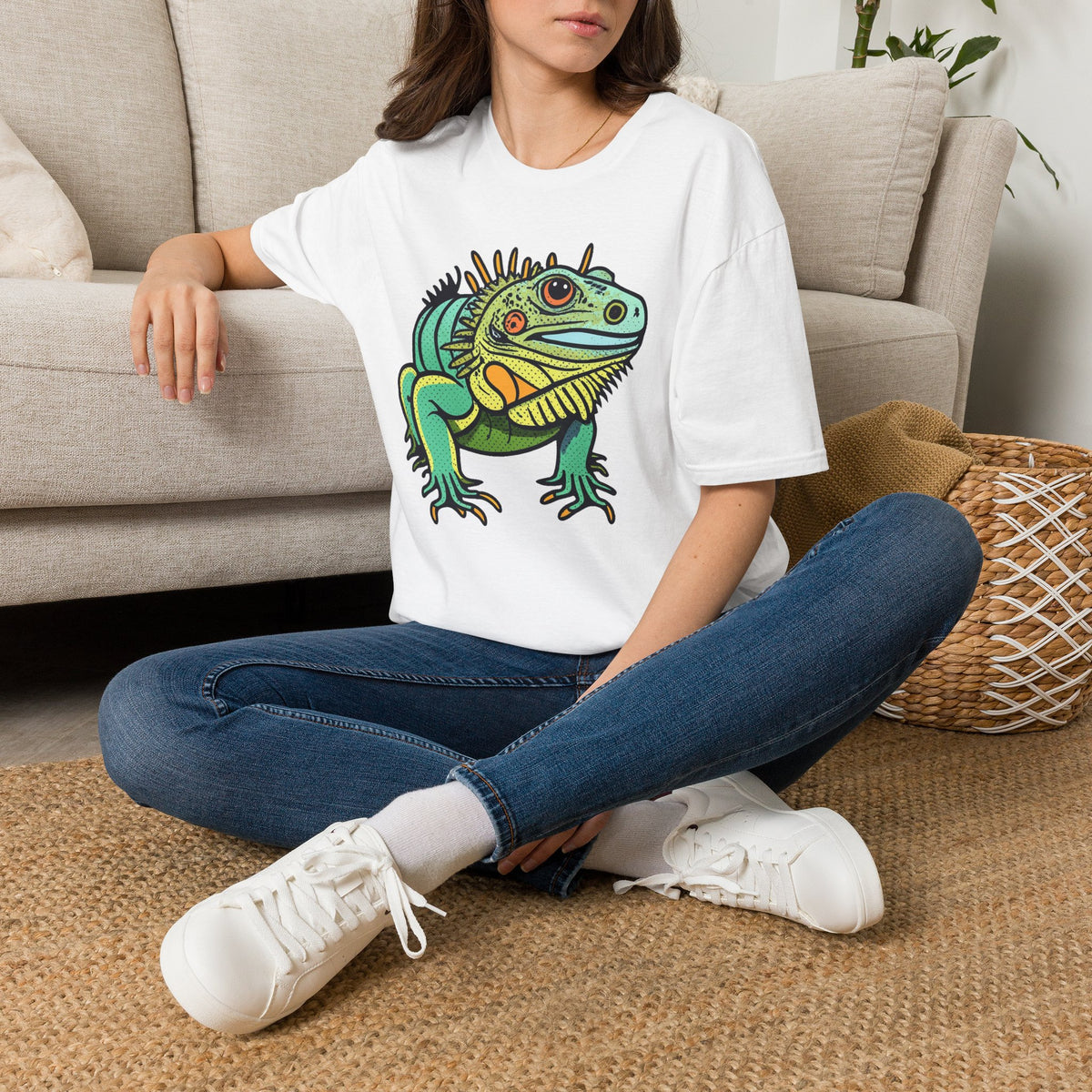 Iguana Graphic T-Shirt — Colorful Tropical Reptile Tee
