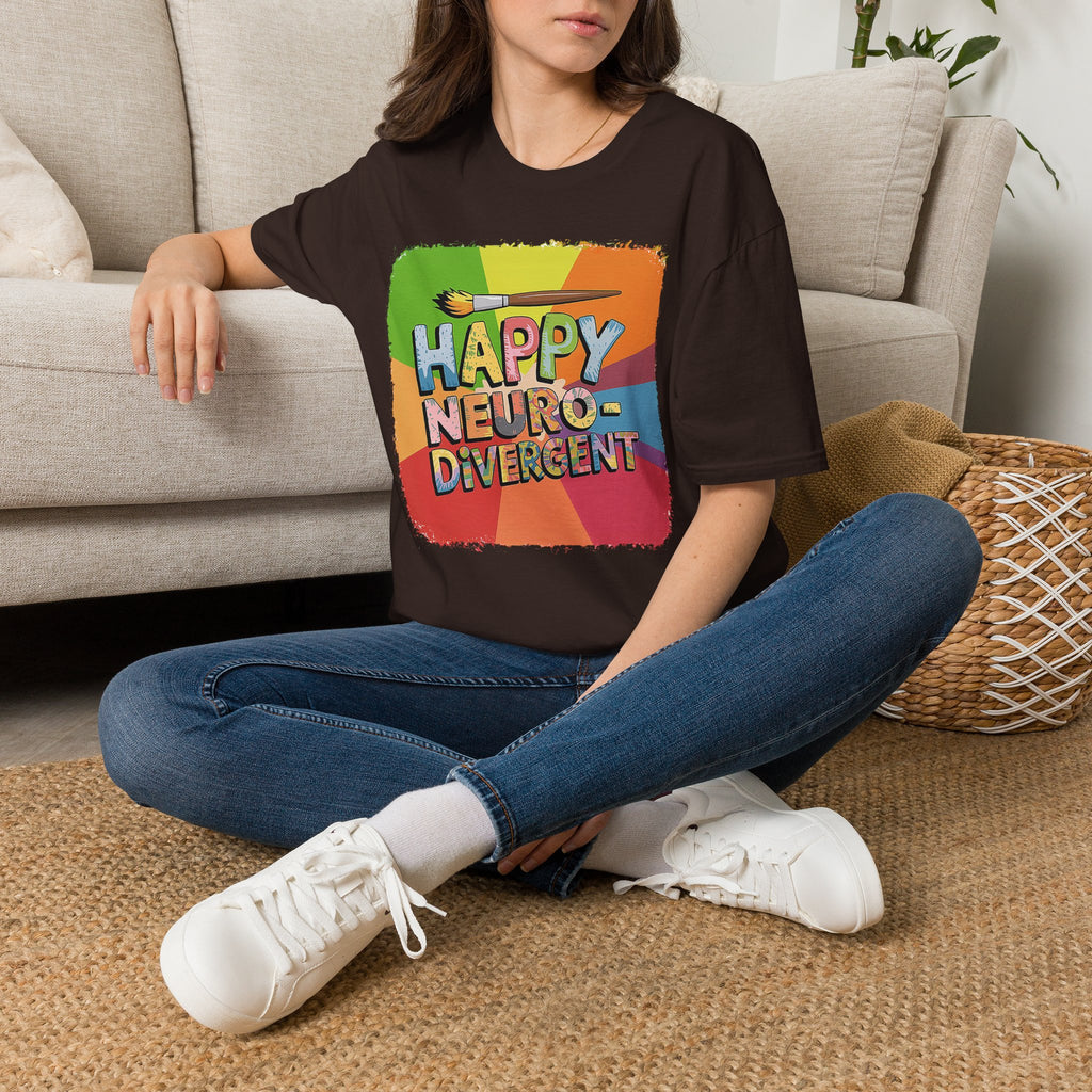 Happy Neurodivergent T-Shirt — Colorful Pride Art Tee