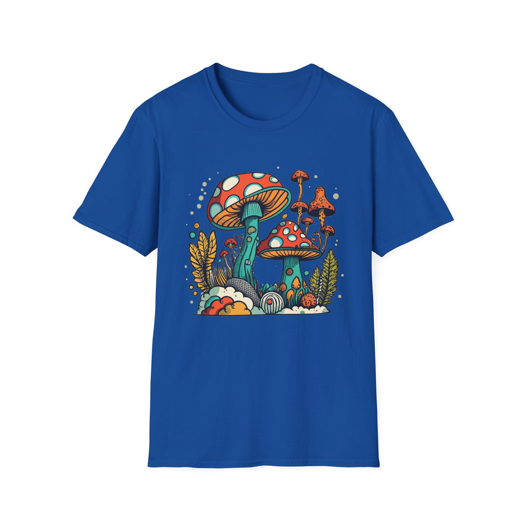 Mushroom Garden T-Shirt — Retro Psychedelic Fungi Illustration