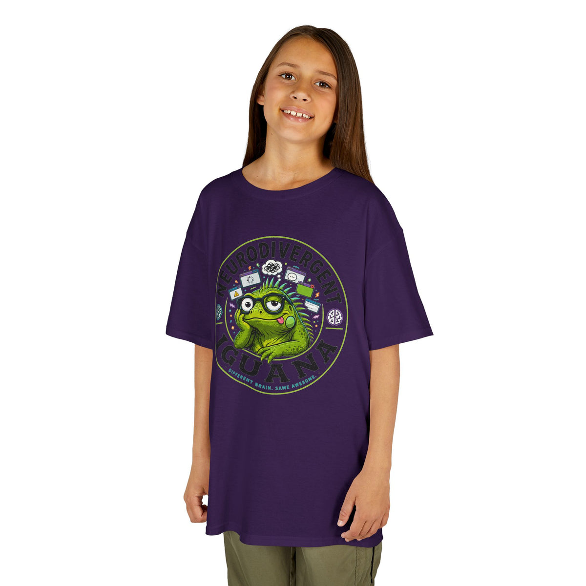 Neurodivergent Iguana Kids Tee