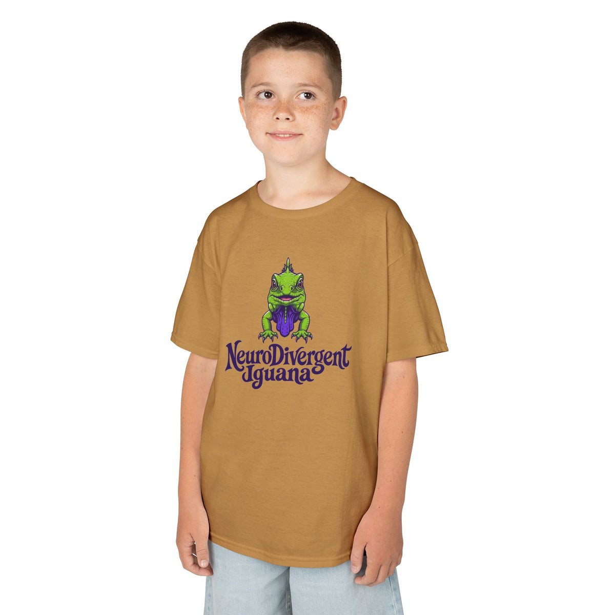 Kids Tee — 'NeuroDivergent Iguana' Graphic