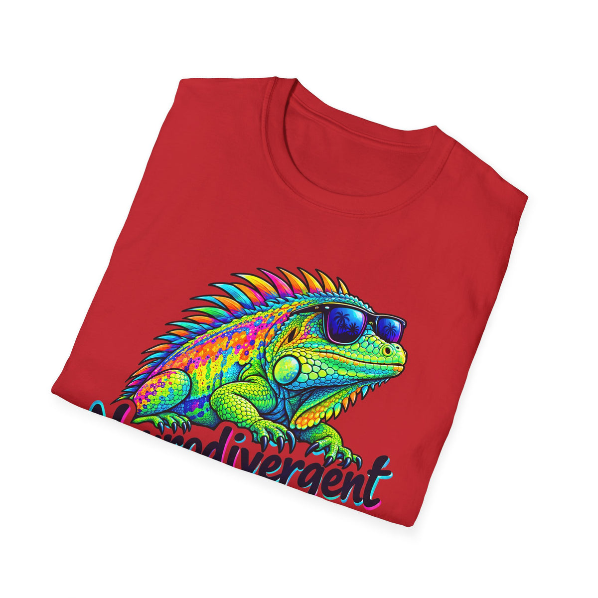 Neurodivergent Iguana T-Shirt – Colorful Pride Lizard Tee for Neurodiversity Awareness