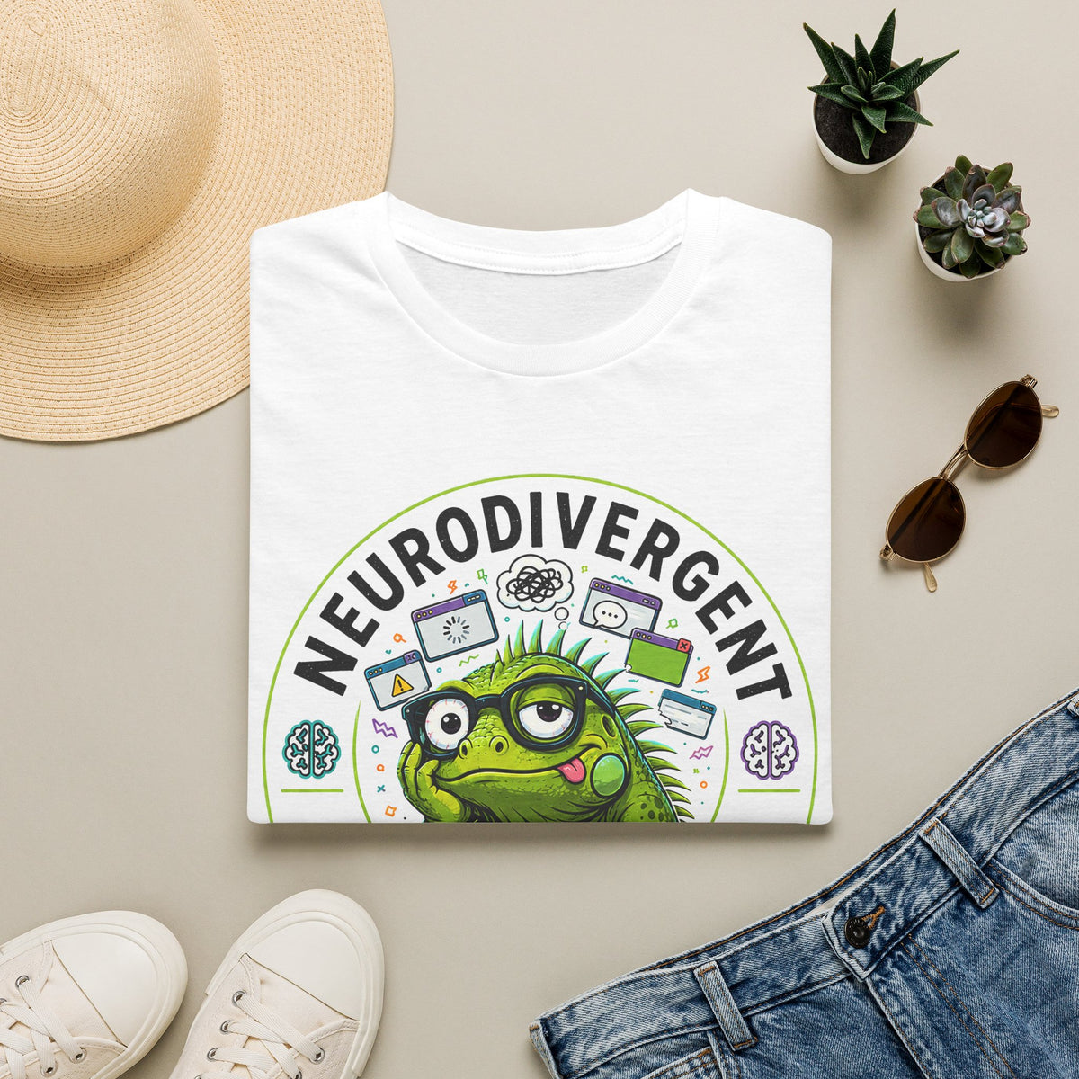 Neurodivergent Iguana T-Shirt — Cute Pride Neurodiversity Tee