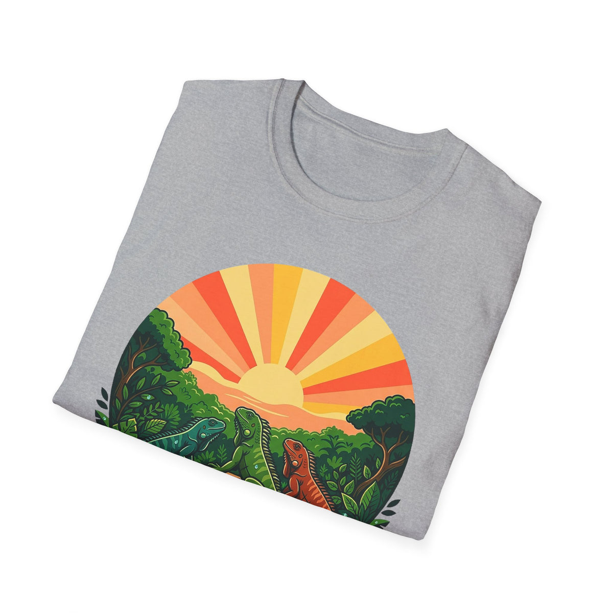 Sunrise Jungle T-Shirt — Tropical Iguana Sunset Graphic Tee