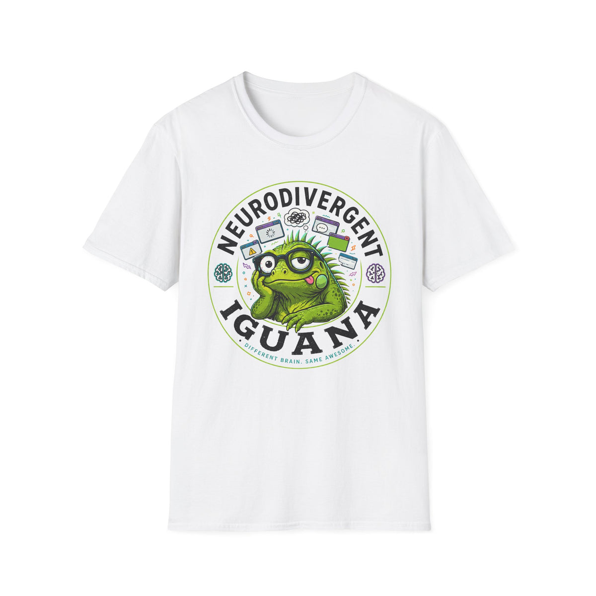 Neurodivergent Iguana T-Shirt — Cute Pride Neurodiversity Tee