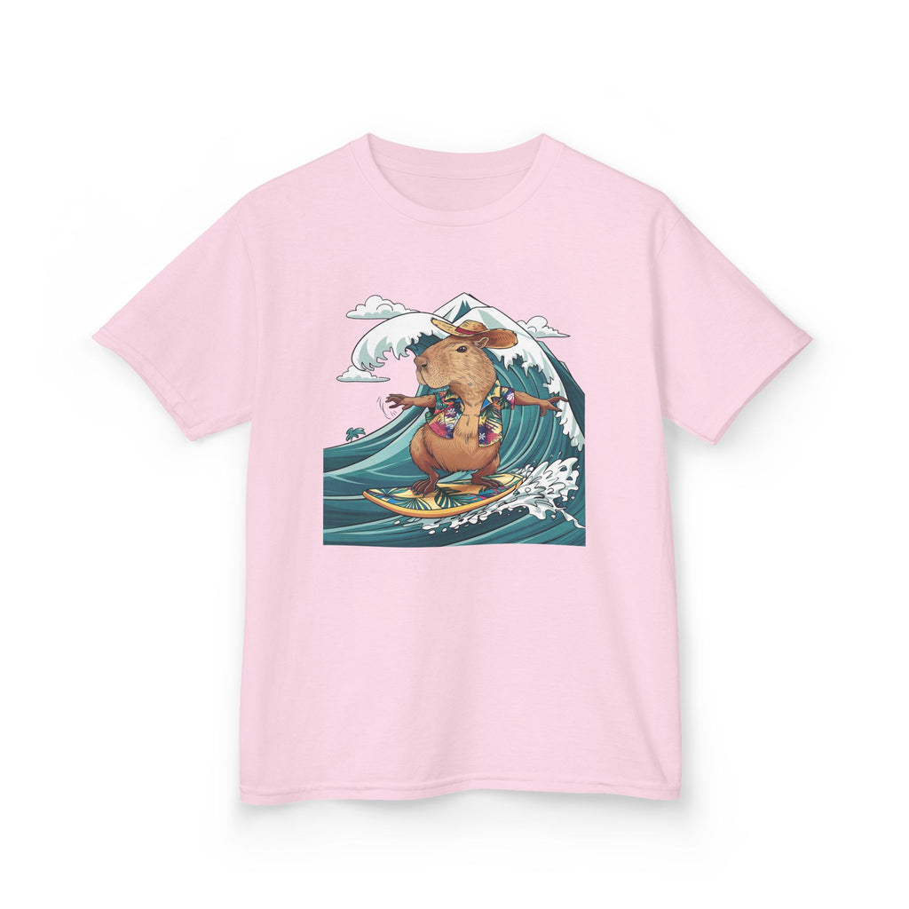 Kids Surfing Bear Graphic Tee — Cute Adventure Whale-Wave Design