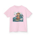 Kids Surfing Bear Graphic Tee — Cute Adventure Whale-Wave Design