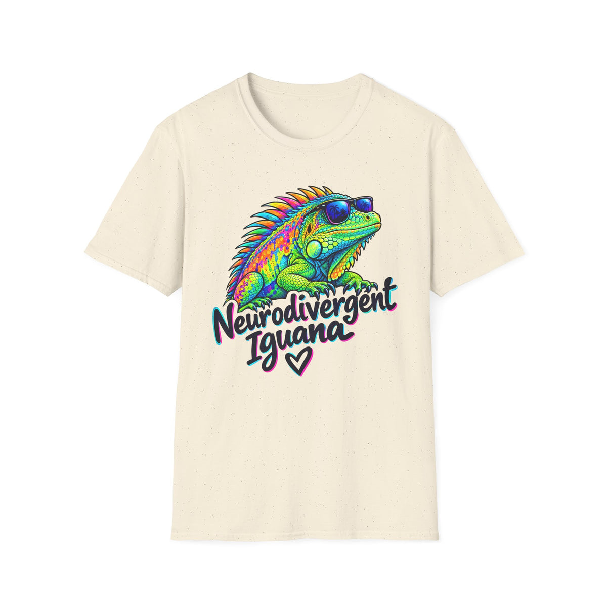 Neurodivergent Iguana T-Shirt – Colorful Pride Lizard Tee for Neurodiversity Awareness