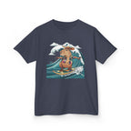 Kids Surfing Bear Graphic Tee — Cute Adventure Whale-Wave Design