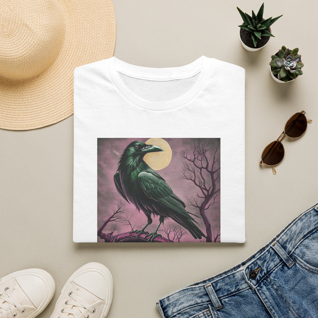 Raven Moon T‑Shirt — Gothic Crow Art Tee