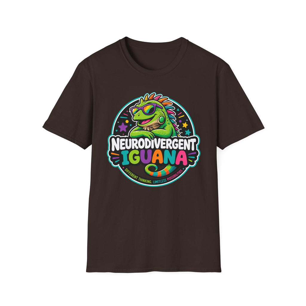 Neurodivergent Iguana T-Shirt — Colorful Pride Graphic Tee
