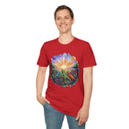 Sunrise Iguanas T-Shirt — Colorful Mountain Sunrise with Forest Trail