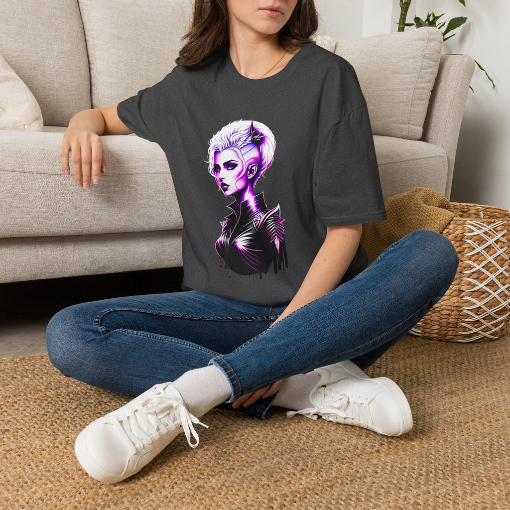 Violet Elven Woman Portrait T-Shirt