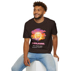 Clarity Please T-Shirt — Retro Sunset Lightbulb "Say What You Actually Mean" Graphic Tee