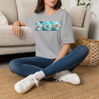 Surfing Bear T-Shirt — Vintage Triptych Wave Art Tee