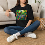 Autism Awareness T-Shirt — 'I Love Music, I Hear Headphones' Floral Design