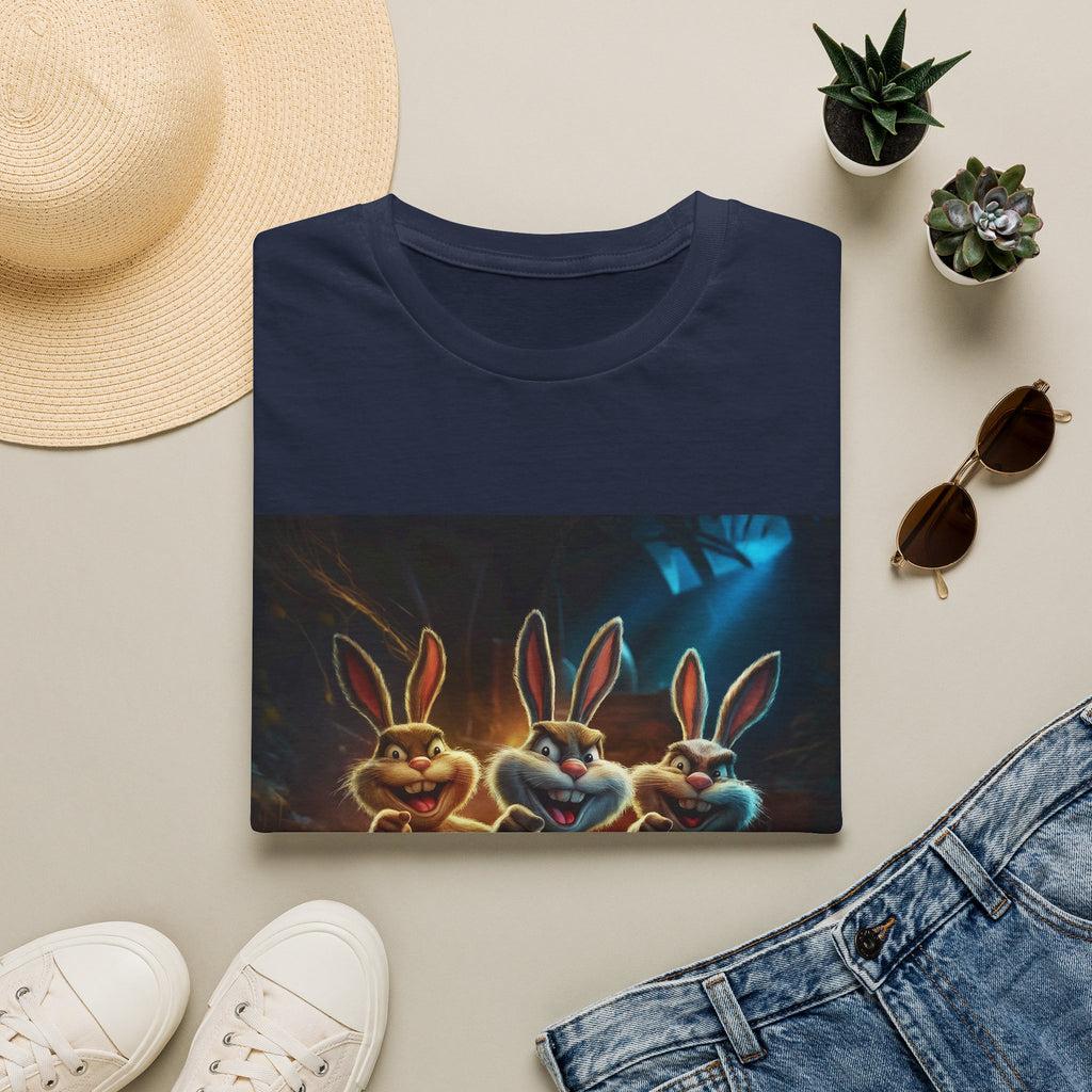 Cute Trio Bunny Graphic T-Shirt — Funny Easter Rabbit Cartoon Tee