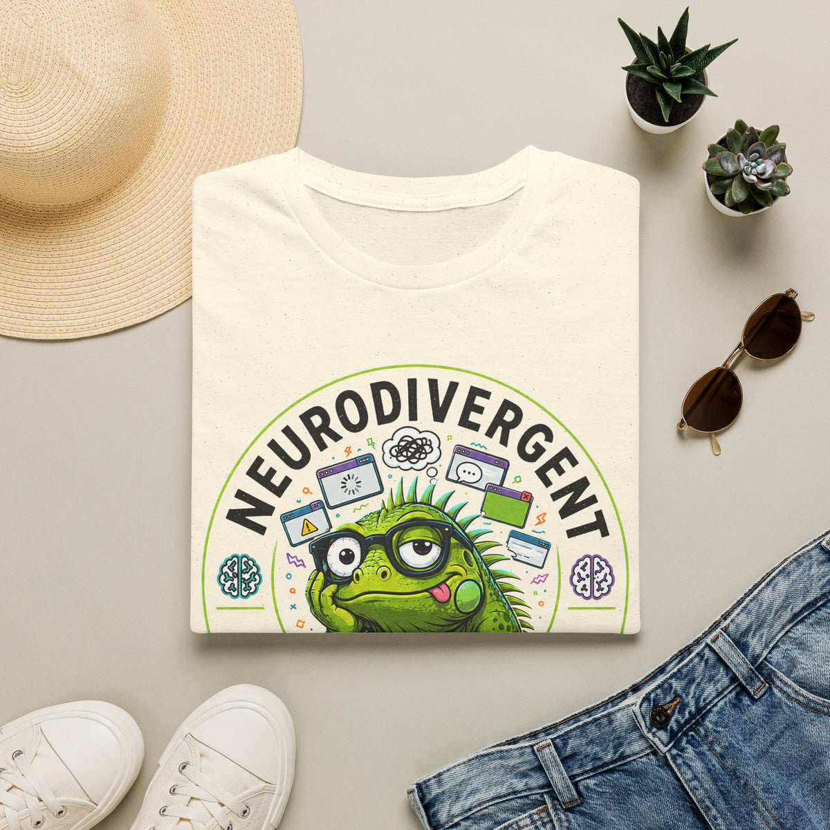 Neurodivergent Iguana T-Shirt — Cute Pride Neurodiversity Tee