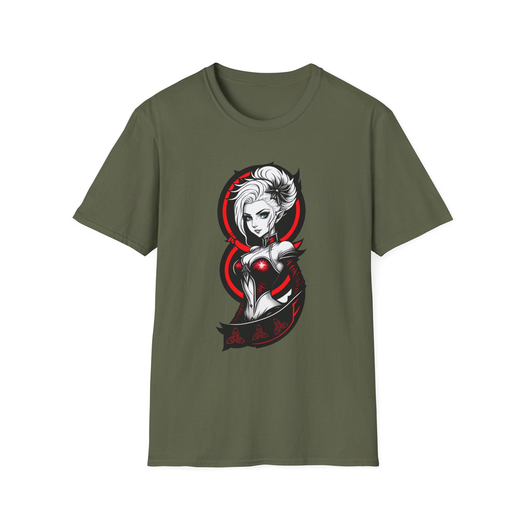Vampy Gothic Girl Graphic Tee – Dark Anime Skull Design
