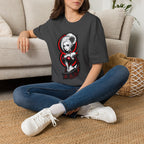 Vampy Gothic Girl Graphic Tee – Dark Anime Skull Design