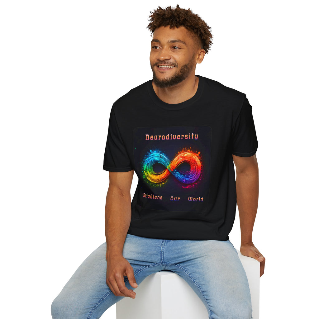Neurodiversity Infinity T-Shirt — Brighten Our World Rainbow Design