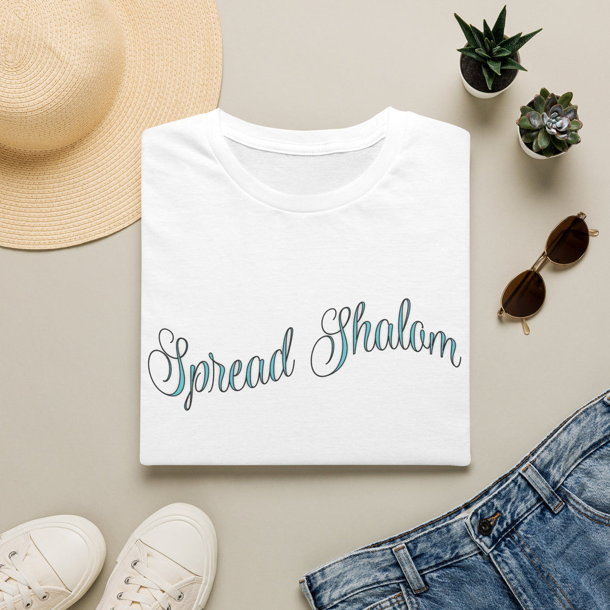 Spread Shalom T-Shirt — Peace & Kindness Script Tee